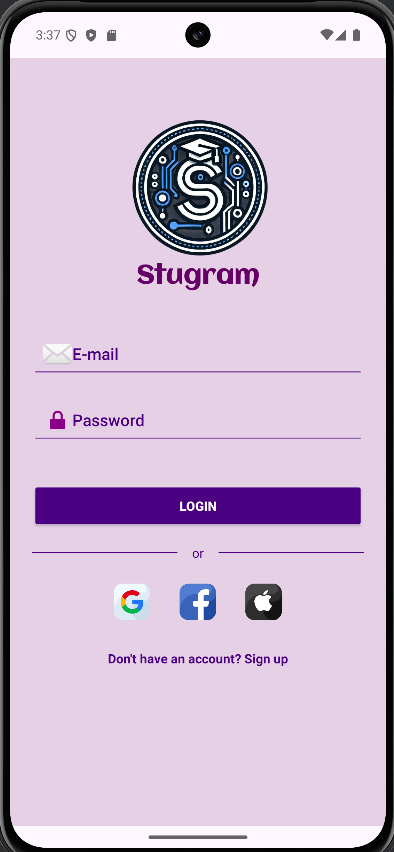 Stugram App Interface